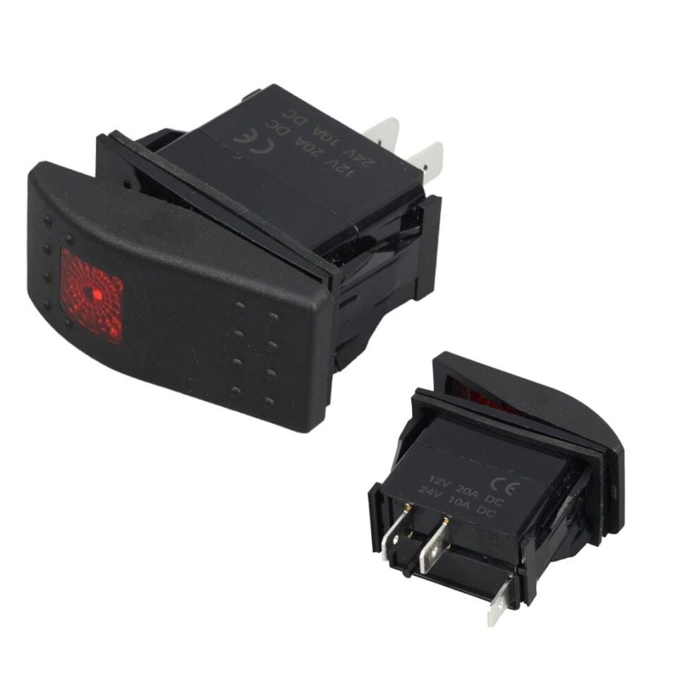 Ayt Işıklı 3P ON OFF 12-24V Marın Switch Oto Tır Otobüs Aç Kapa Anahtar Düğme Buton IC-134M