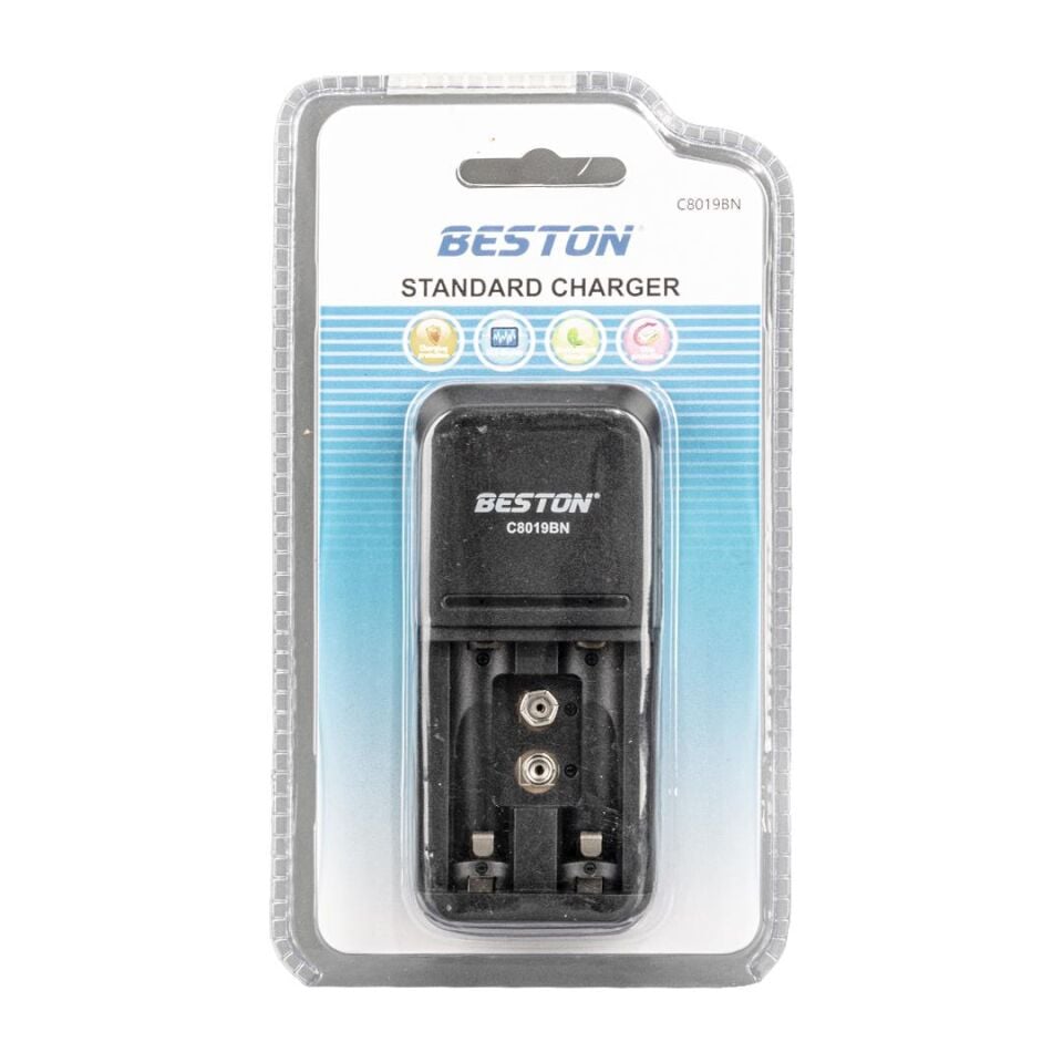 Beston C8019BN Pil Şarj Cihazı 2xAA 2xAAA 1x9v Kalem Pil Kumanda Pili Şarj Aleti
