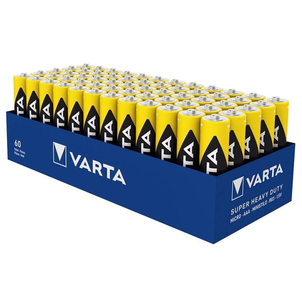 Varta Super Heavy Duty Çinko AAA Ince Kalem Kumanda Pili (60'Lı Paket)