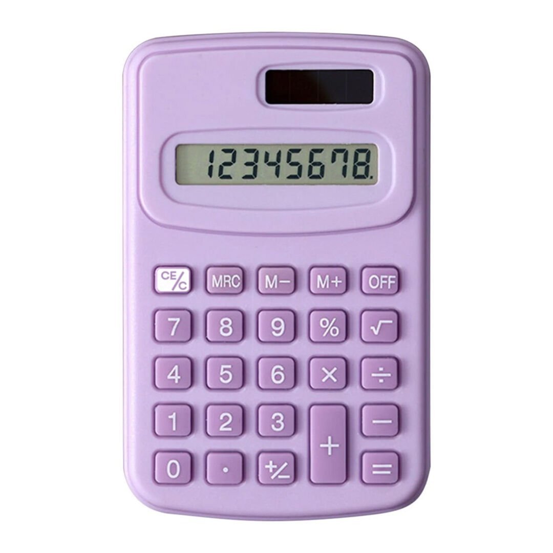 Ayt Powermaster PM-25422 Mor Yeşil Tuş Mini Hesap Makinesi 8 Basamaklı 85x55mm