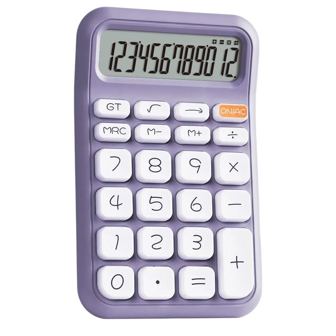 Ayt Powermaster Pm-25411 Mor Renk Beyaz Tuş 12 Haneli Hesap Makinesi 150x90mm