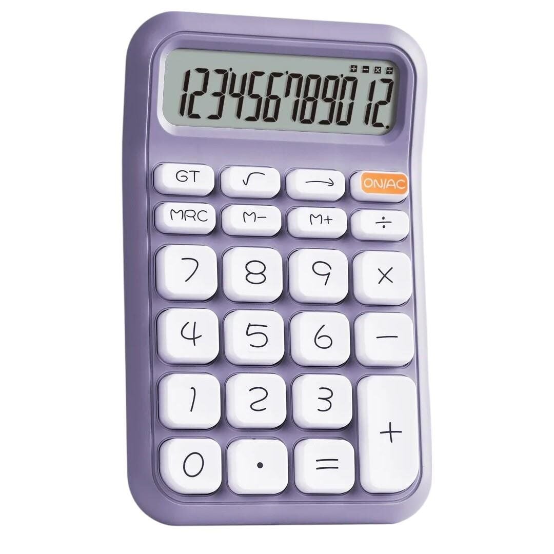 Ayt Powermaster Pm-25411 Mor Renk Beyaz Tuş 12 Haneli Hesap Makinesi 150x90mm