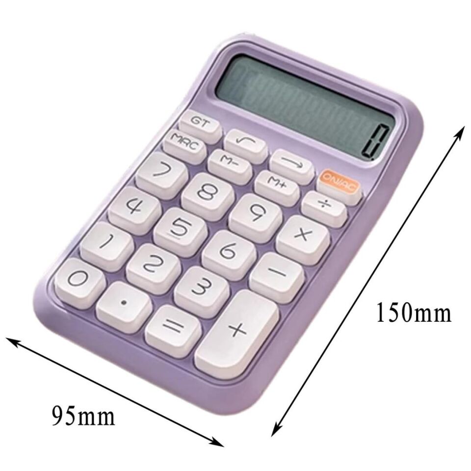 Ayt Powermaster Pm-25411 Mor Renk Beyaz Tuş 12 Haneli Hesap Makinesi 150x90mm