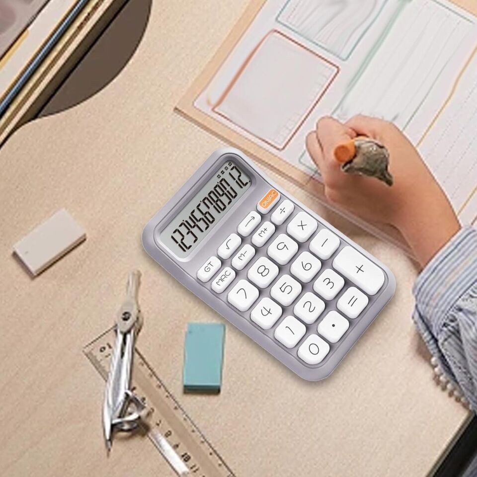 Ayt Powermaster Pm-25411 Mor Renk Beyaz Tuş 12 Haneli Hesap Makinesi 150x90mm