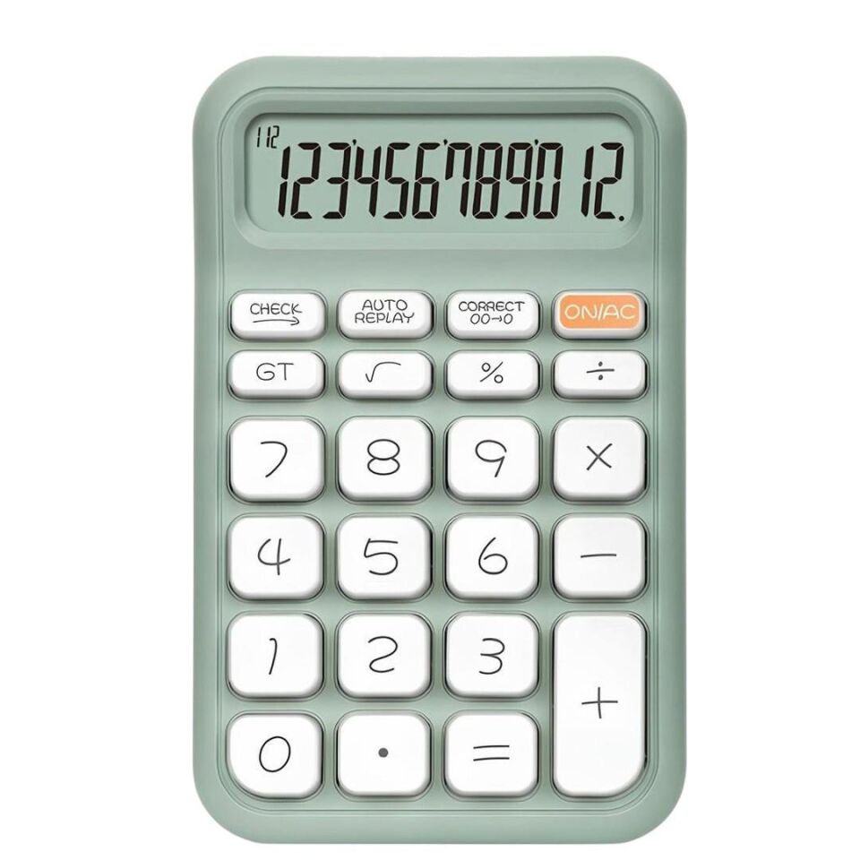 Powermaster Pm-25410 Yeşil Renk Beyaz Tuş 12 Haneli Hesap Makinesi 150x90mm