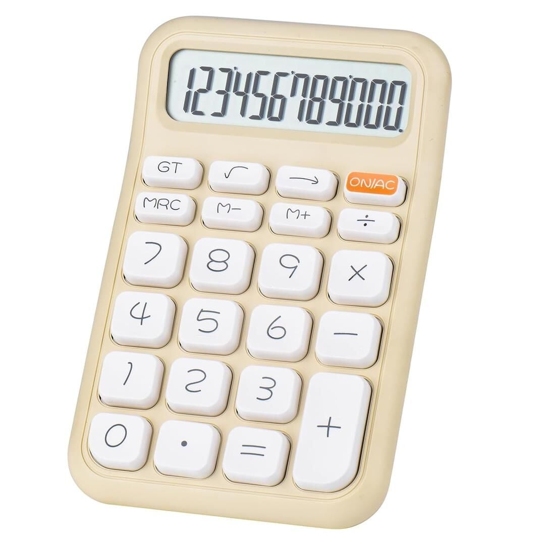 Ayt Powermaster Pm-25408 Krem Renk Beyaz Tuş 12 Haneli Hesap Makinesi 150x90mm