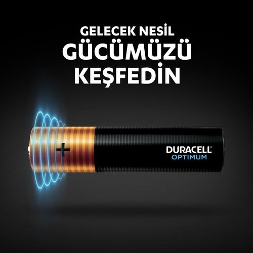 Duracell Optimum 1.5 Volt Alkalin AAA 4’lü İnce Kalem Pil MX2400
