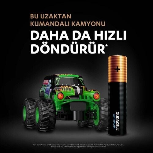 Duracell Optimum 1.5 Volt Alkalin AAA 4’Lü İnce Kalem Pil MX2400