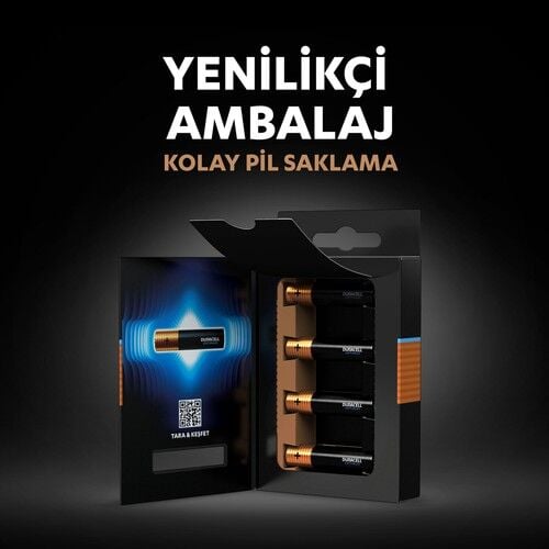 Duracell Optimum 1.5 Volt Alkalin AAA 4’Lü İnce Kalem Pil MX2400