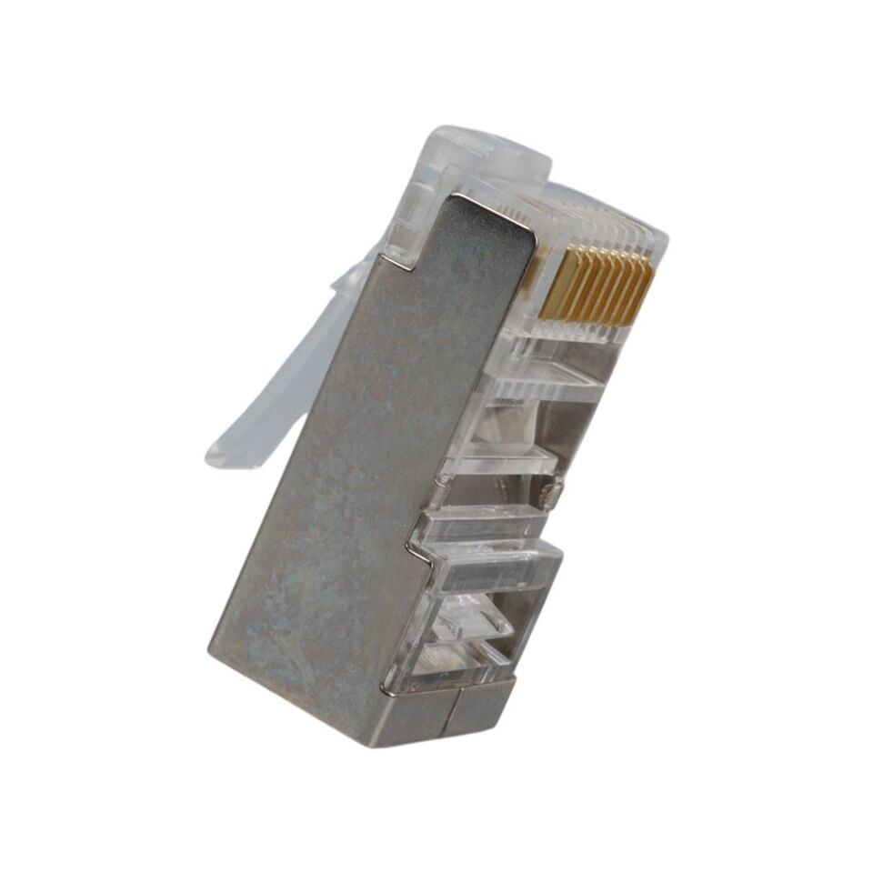 Powermaster Pm-2334 Metal RJ45 Cat5 İnternet Jack Metal Uç 8P 8C 100 Lü Paket Ethernet Soketi