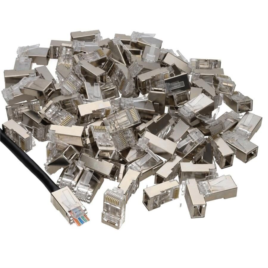 Powermaster Pm-2334 Metal RJ45 Cat5 İnternet Jack Metal Uç 8P 8C 100 Lü Paket Ethernet Soketi