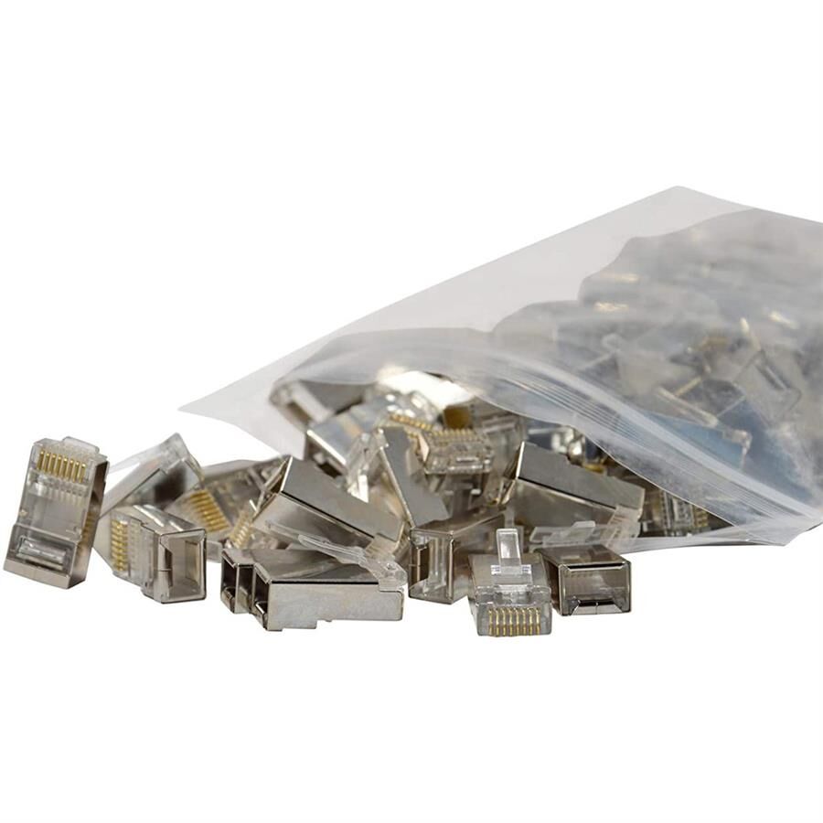 Powermaster Pm-2334 Metal RJ45 Cat5 İnternet Jack Metal Uç 8P 8C 100 Lü Paket Ethernet Soketi