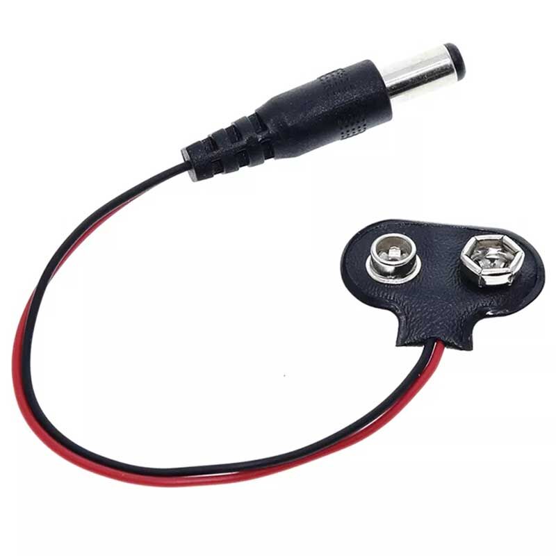 Ayt 9 Volt 2.1 Mm Jacklı Pil Başlığı 15Cm Kablolu 9V Pil Takma Soketi Adaptör Jack Soket Uçlu IC-232A
