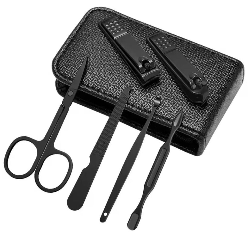 Sunup SN-26325 Taşınabilir 6 in 1 Çantalı Çelik Profesyonel Manikür Pedikür Tırnak Bakım Makası Seti Seyahat Tipi