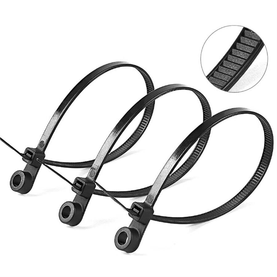 Ayt Powermaster Pm-26328 Delikli Siyah Kablo Bağı 3.6x200 mm 100 Lü Paket Kablo Klips Klemens Cırt