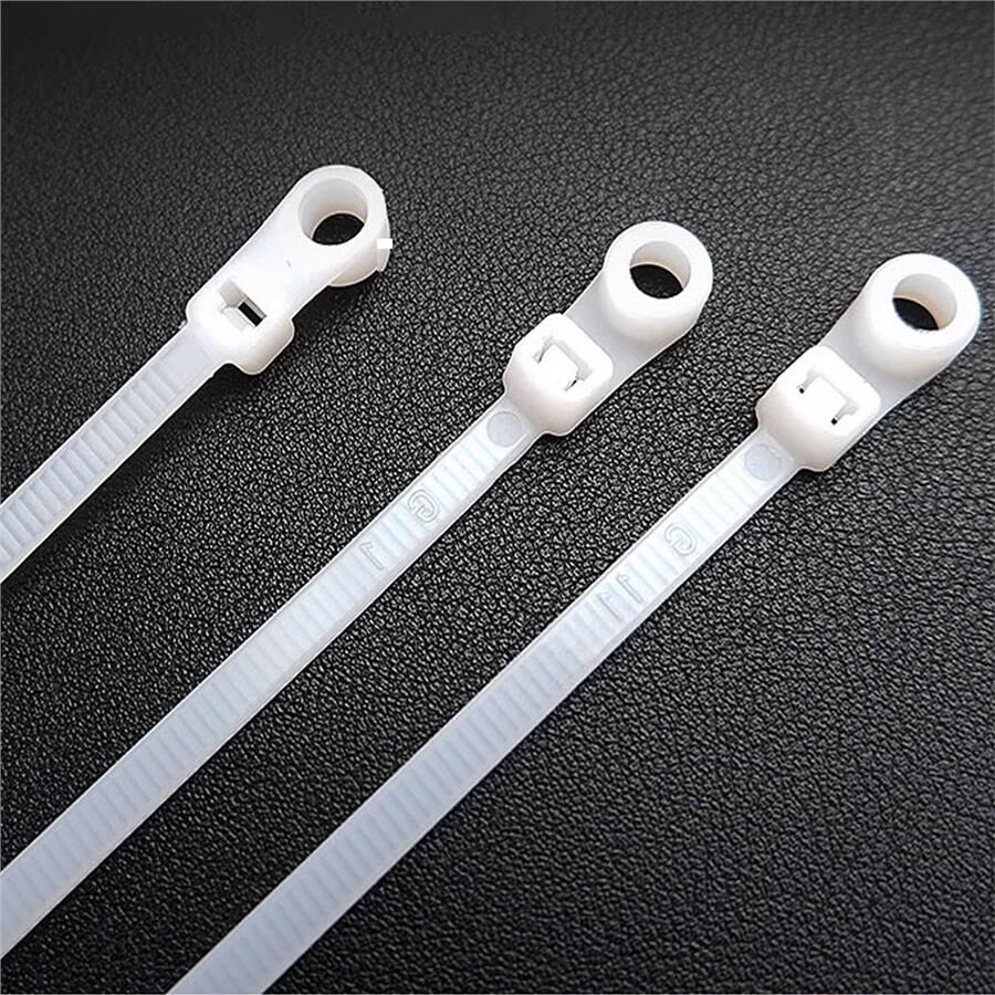 Ayt Powermaster Pm-26331 Delikli Beyaz Kablo Bağı 3.6x200 mm 100 Lü Paket Kablo Klips Klemens Cırt