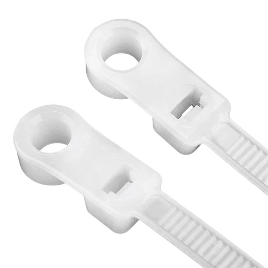 Ayt Powermaster Pm-26331 Delikli Beyaz Kablo Bağı 3.6x200 mm 100 Lü Paket Kablo Klips Klemens Cırt