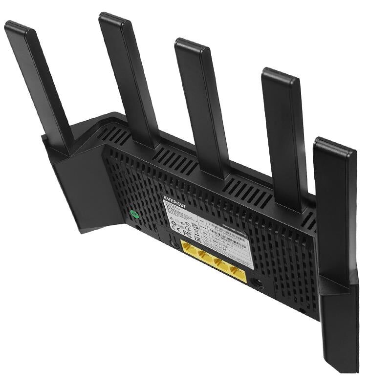 Everest EWR-X3000MBPS-V1 X3000mbps Dualband 5*6Dbi 1 Wan Port + 3 Lan Port Wi-Fi 6 Wisp+Ap+Repeater Destekli Kablosuz Wifi Router