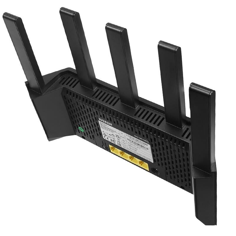 Everest EWR-X3000MBPS-V1 X3000mbps Dualband 5*6Dbi 1 Wan Port + 3 Lan Port Wi-Fi 6 Wisp+Ap+Repeater Destekli Kablosuz Wifi Router