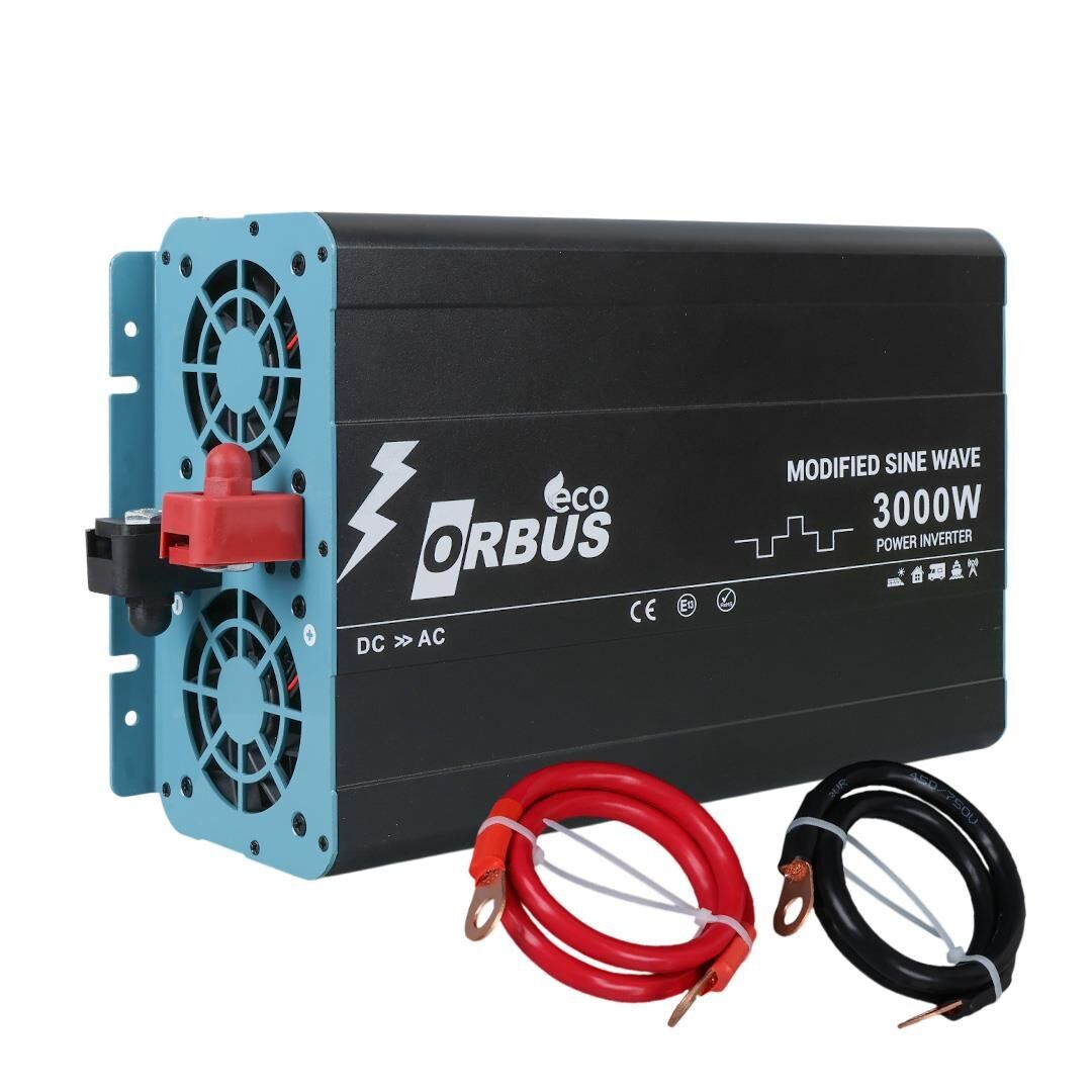 Ayt Orbus Mse3000w 12 Volt 220 Volt Dönüştürücü İnverter Modified Sinüs 2 Prizli İnverter