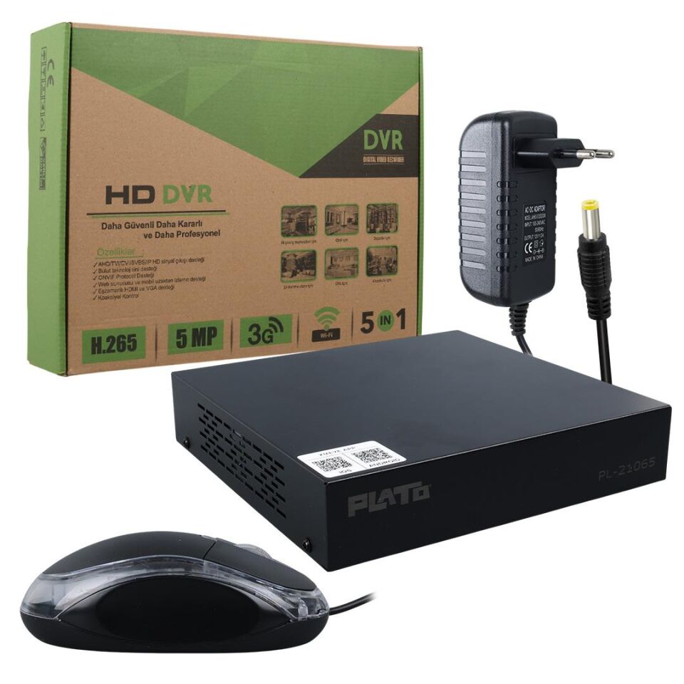Ayt Plato PL-21065 6in1 4 Kanal 1080N Dvr Kayıt Cihazı Güvenlik Kamerası Kayıt Cihazı 5 Pm Destekli