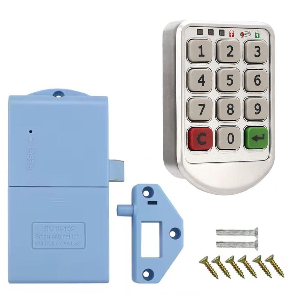 Ayt Powermaster PM-26723 Tuş Şifreli Gri Çekmece Dolap Kilidi 2'li Paket Şİfrematik Dolap Kilit