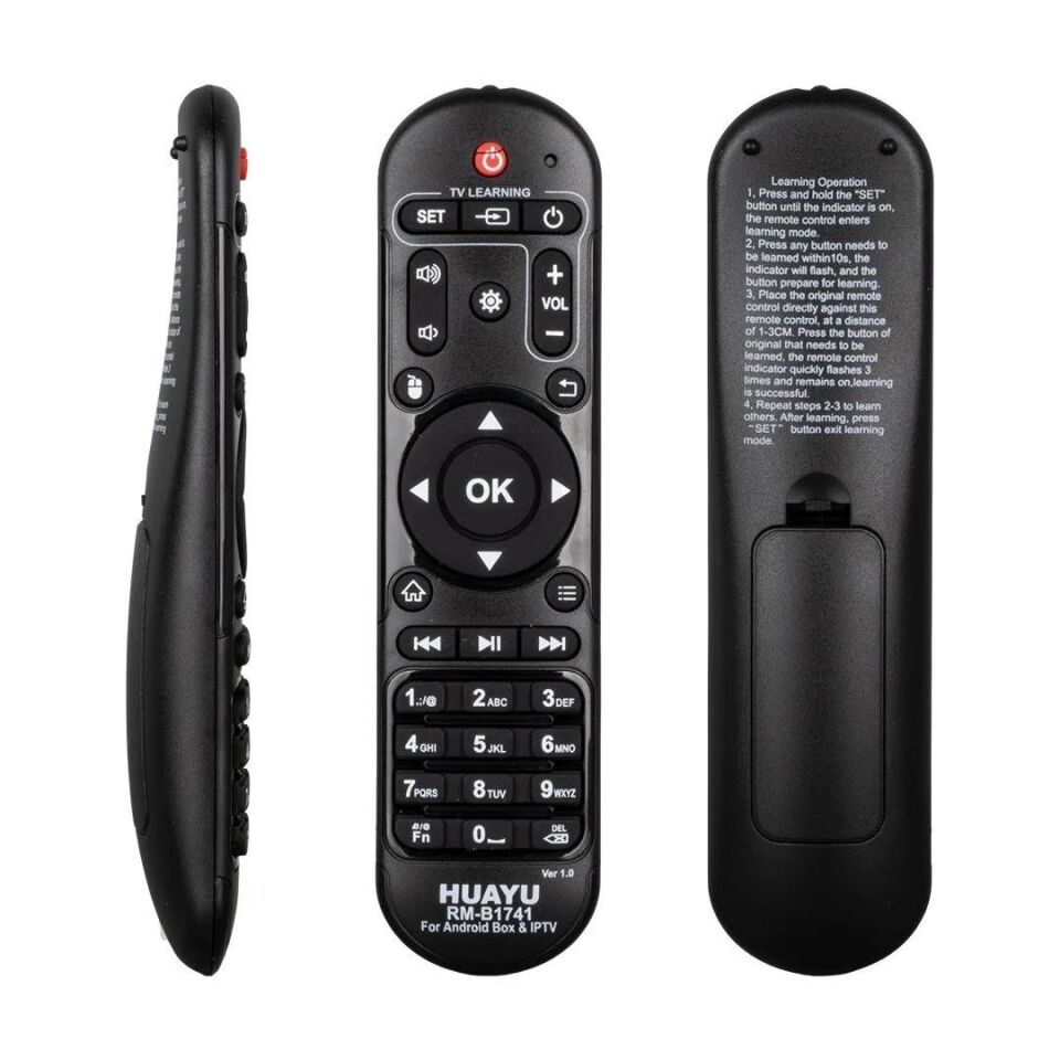 Ayt Huayu Kr Rm-B1741 Universal Android Tv Box Kumandası Tüm Tv Box Cihazlarına Kopyalanabilir Uzaktan Kumanda