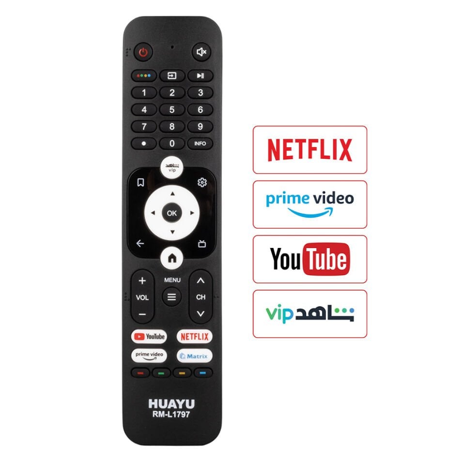 Huayu Kl Rm-L1797 Haier Youtube Netflix Prime Video Tuşlu Kumanda Lcd Led Tv Kumandası