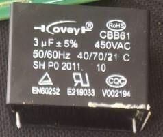 3Μf 450VAC CBB61 Motor Ve Fan Başlangıç Kondansatörü