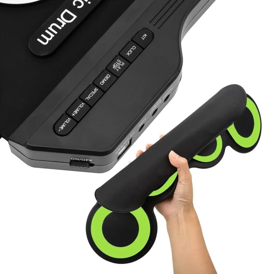 Ayt Magicvoice G3002 Elektronik Bateri Roll UP Davul Matı Kiti 7 Ped Çocuk Müzik Aleti Trampet