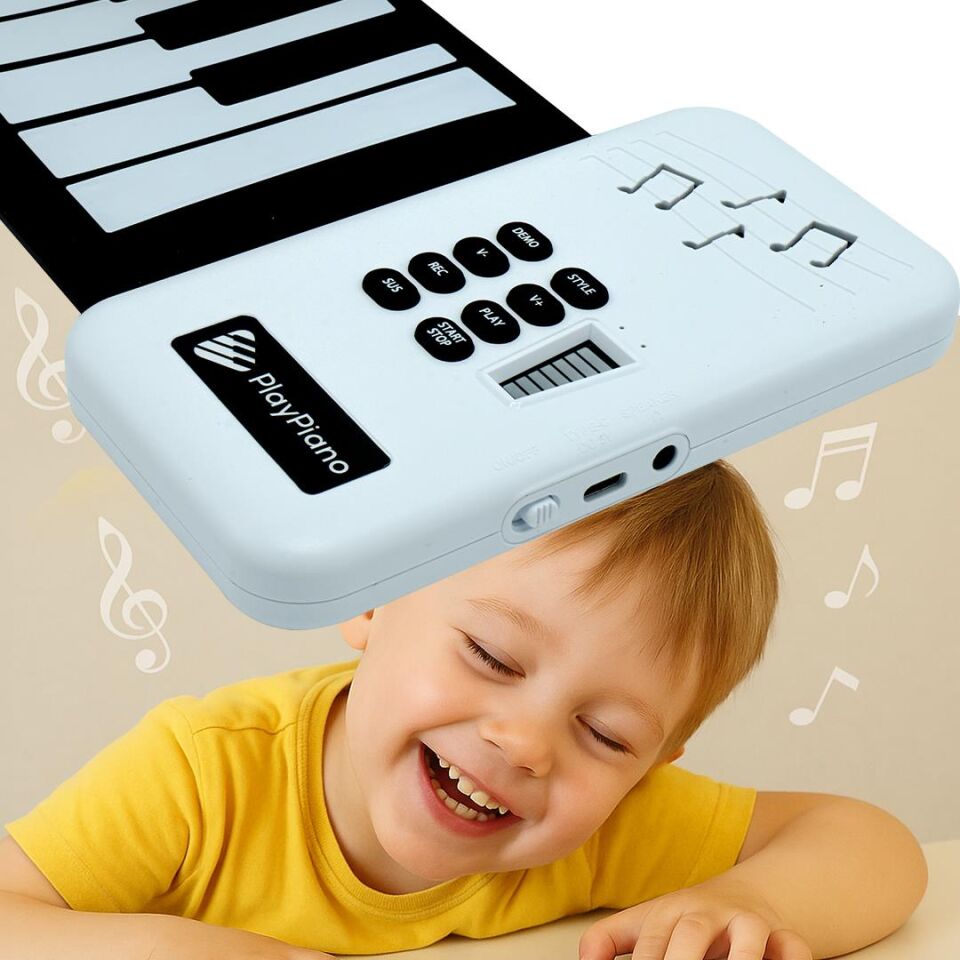 Ayt Magicvoice S3037C Renkli 37 Tuşlu Roll UP Silikon Piyano 80 Cm 3.5 Ve Type-c Soketli