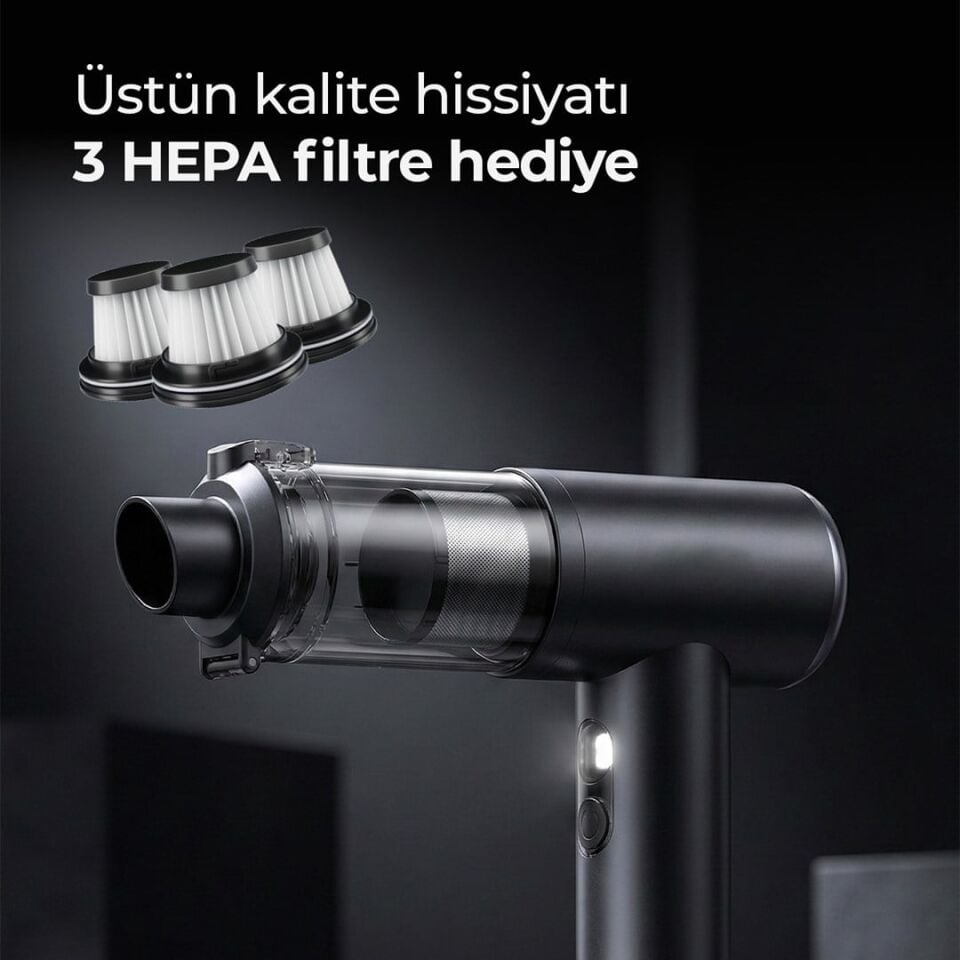 Snapron SNV-3001 100W 17000PA Şarjlı Mini Araç Ve Ev Süpürgesi + EVA Taşıma Çantalı Çok Fonksiyonlu Set