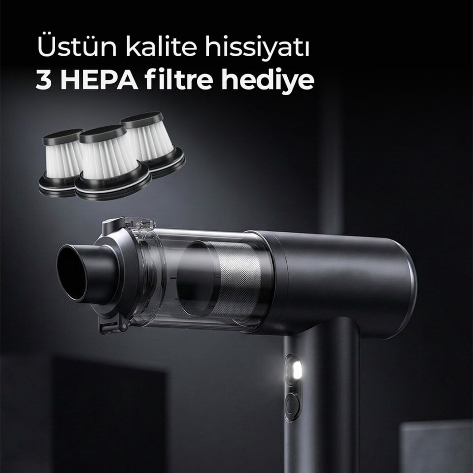 Snapron SNV-3001 100W 17000PA Şarjlı Mini Araç Ve Ev Süpürgesi + EVA Taşıma Çantalı Çok Fonksiyonlu Set