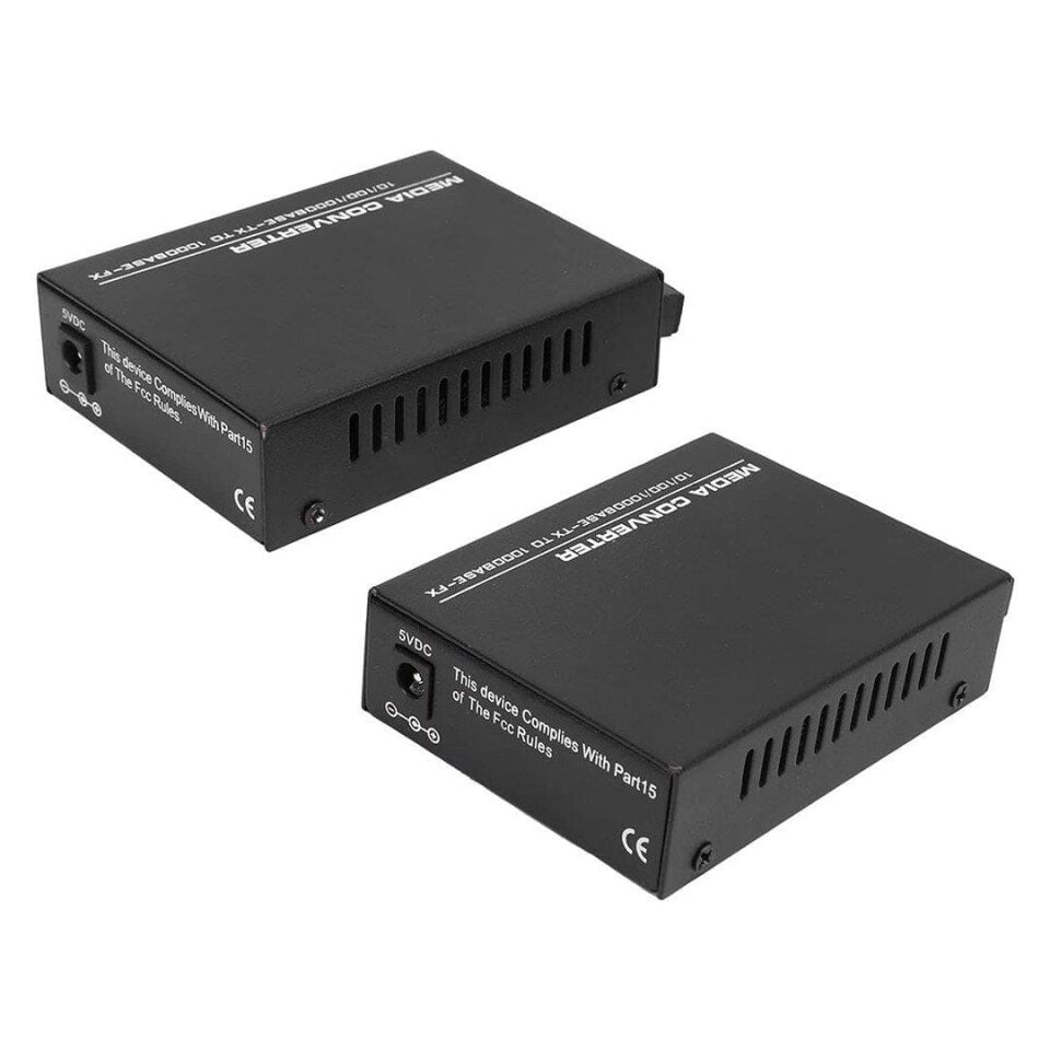 Ayt Powermaster Pm-22107 1000 Mbps 3 Km Single Mode Fiber Optik Ethernet İnternet Medya Dönüştürücü Tak Çalıştır