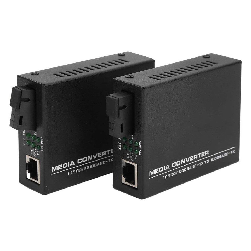 Ayt Powermaster Pm-22107 1000 Mbps 3 Km Single Mode Fiber Optik Ethernet İnternet Medya Dönüştürücü Tak Çalıştır