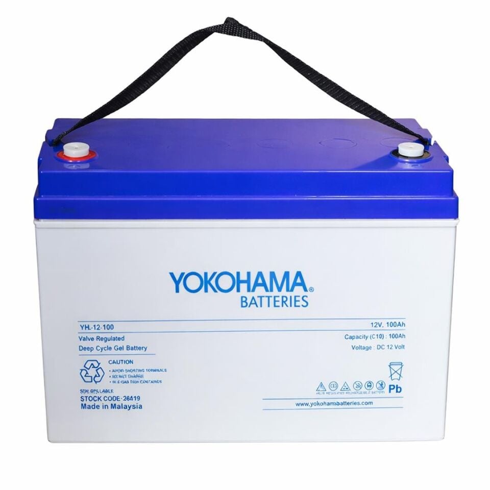 Yokohama YH-26919 12V 100Ah Tam Bakımsız Deep Cycle Jel Akü 330X172x218mm Yeni Tarihli Taze Akü