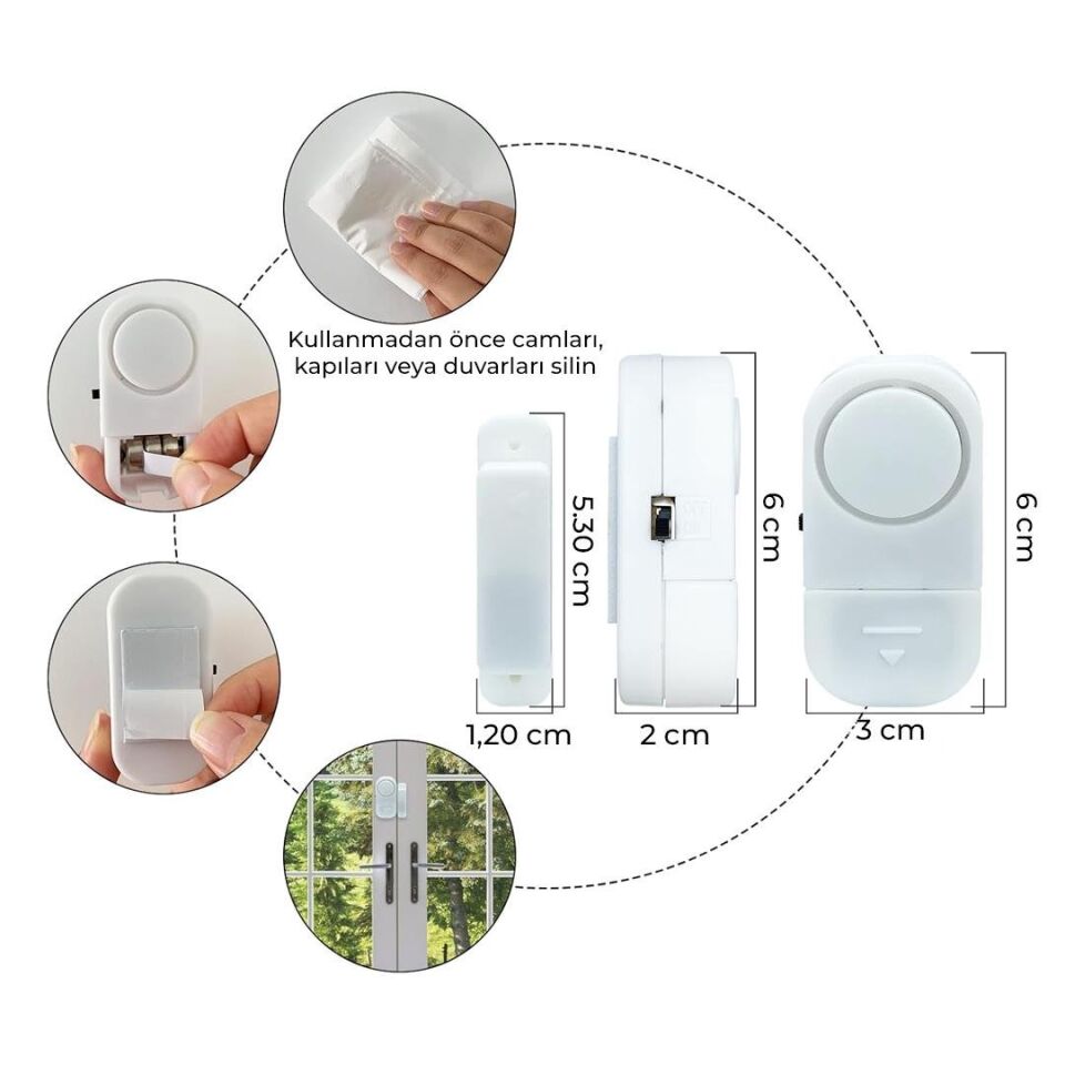 Powermaster PM-17795 Mini Kapı Alarm Sistemi Manyetikli Kapı Pencere Alarmı