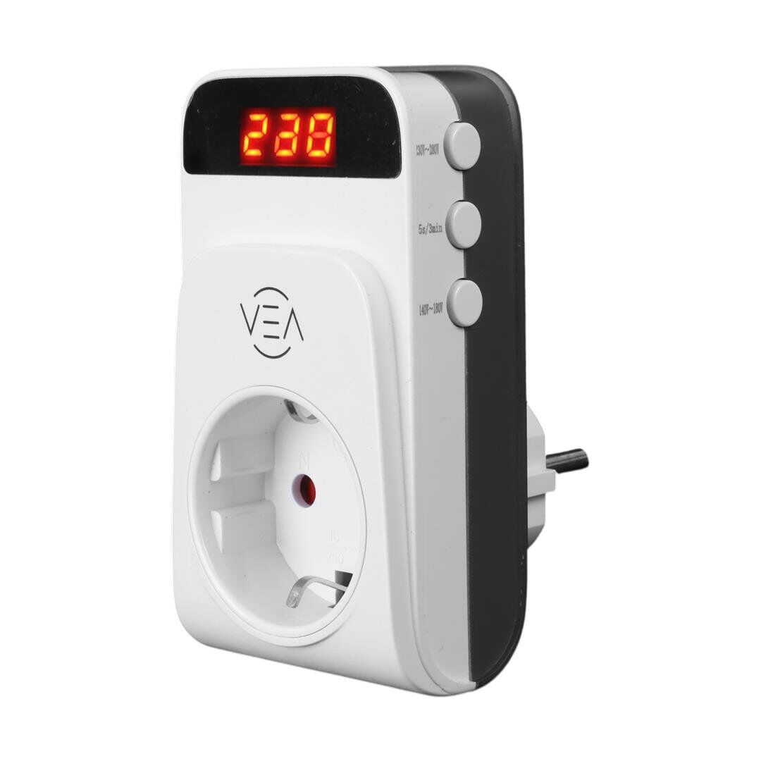 Ayt Vea VE-25530 15A 3520W Dijital Göstergeli Tekli Aşırı Yüksek Gerilim Akım Korumalı Priz