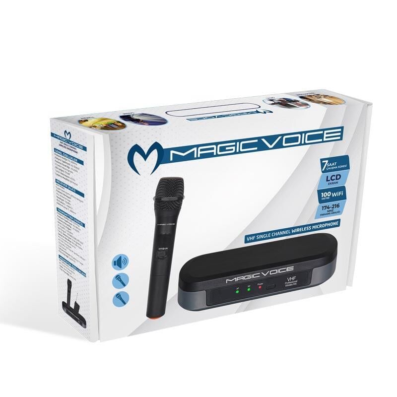 Ayt Magicvoice MV-3811 VHF El Tipi Telsiz Mikrofon Kablosuz El Mikrofonu 60 Metre Çekim Mesafesi Kablosuz Mikrofon