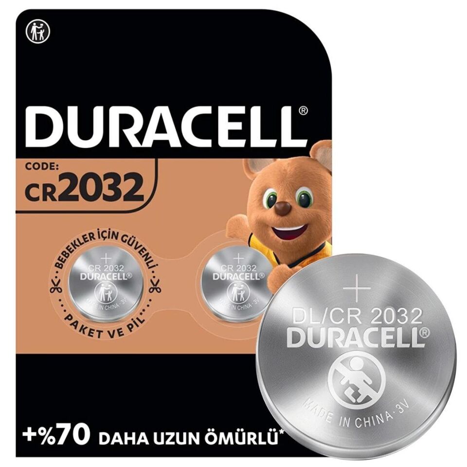 Duracell CR2032 Lityum Düğme Pil (2Li Paket)
