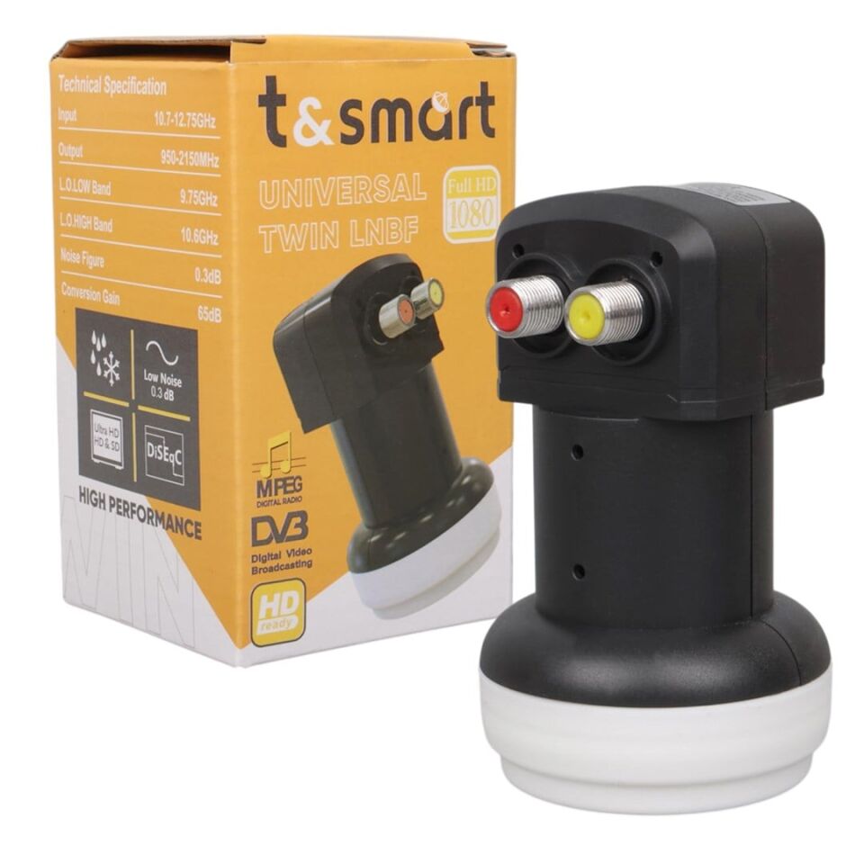 Ayt T&Smart Çiftli Lnb 2 Li Uydu İçin Çanak Anten Lnbsi Ultra Hd 4K