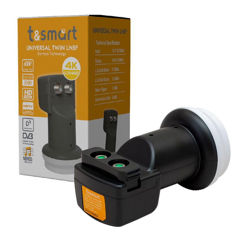 Ayt T&Smart Çiftli Lnb 2 Li Uydu İçin Çanak Anten Lnbsi Ultra Hd 4K