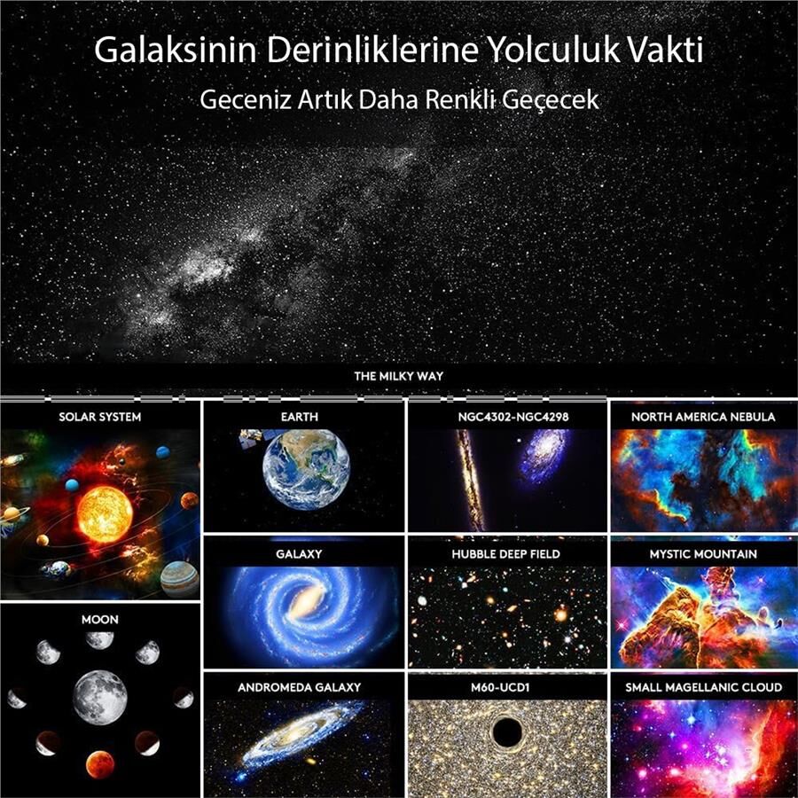 Ayt Powermaster Pm-26368 Galaksi Yıldız Projeksiyon Gece Lambası Tavan Aydınlatması