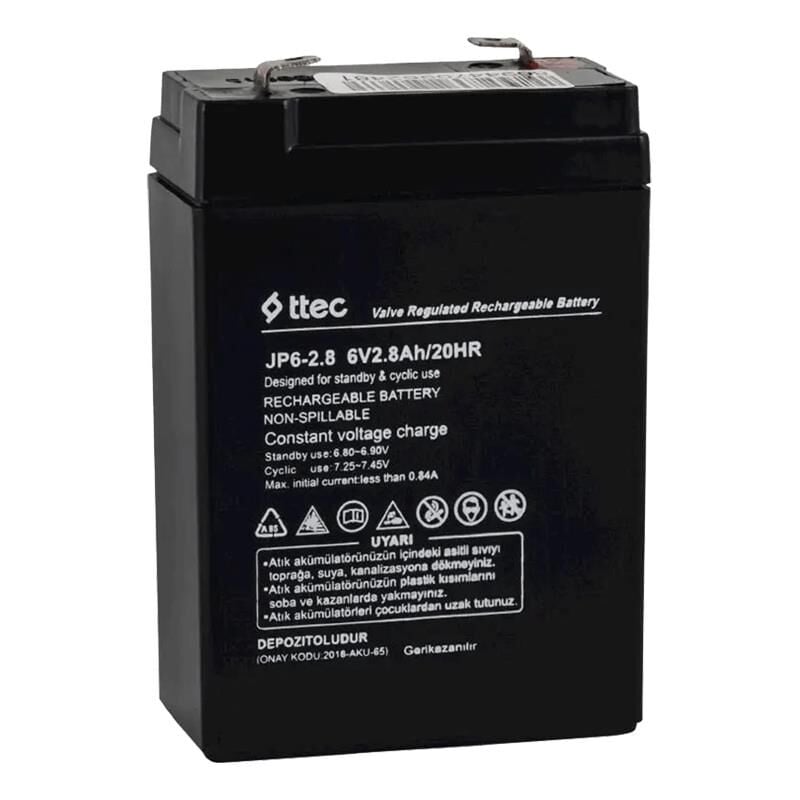Ttech 6 Volt - 2.8 Amper Dik Akü 66 X 33 X 97 mm