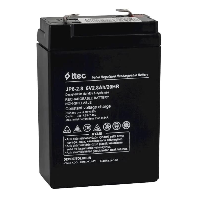 Ttech 6 Volt - 2.8 Amper Dik Akü 66 X 33 X 97 mm