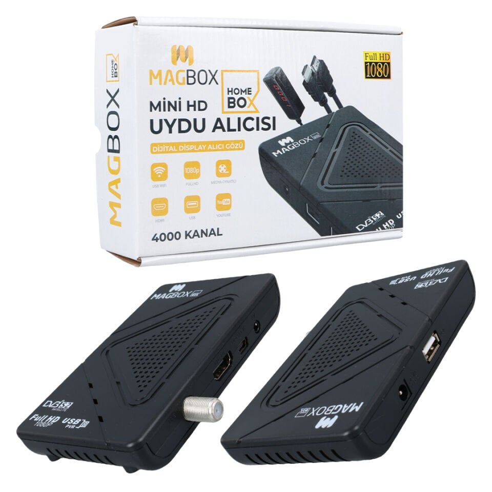 Ayt Magbox Homebox Full HD Uydu Alıcısı 4000 Kanal Tkgs Youtube  Usb Destekli Uydu Cihazı Aleti Türkçe Menü
