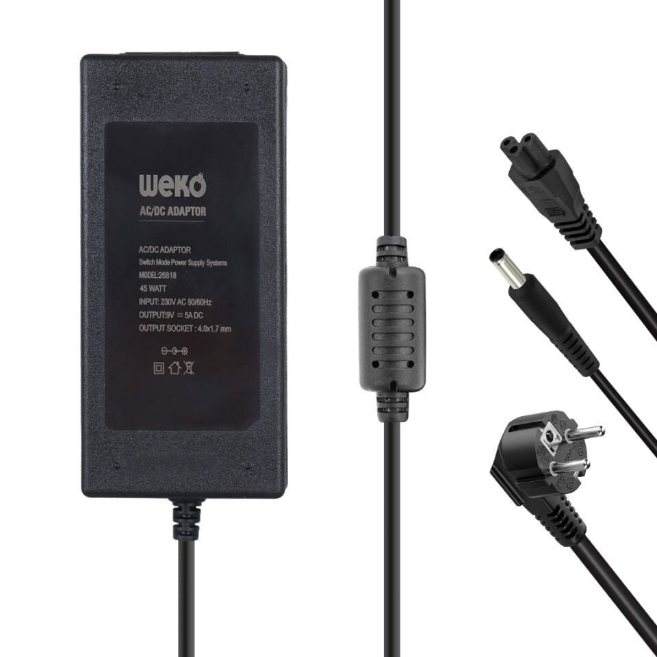 Ayt 9 Volt 5 Amper Yazar Kasa Pos Cihazı Makinası Masa Üstü Adaptör Şarj Cihazı Aleti 4.0x1.7 mm Uçlu