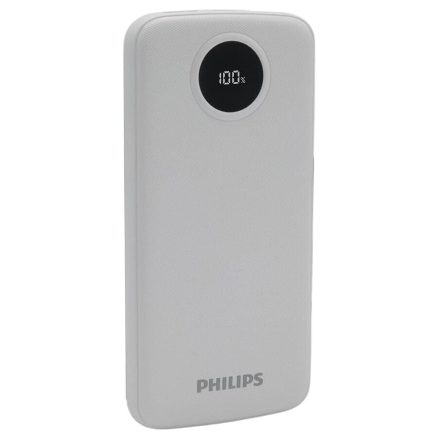 Philips DLP7712CB 10.000Mah PD Hızlı Şarj Dijital Ekranlı Beyaz Powerbank