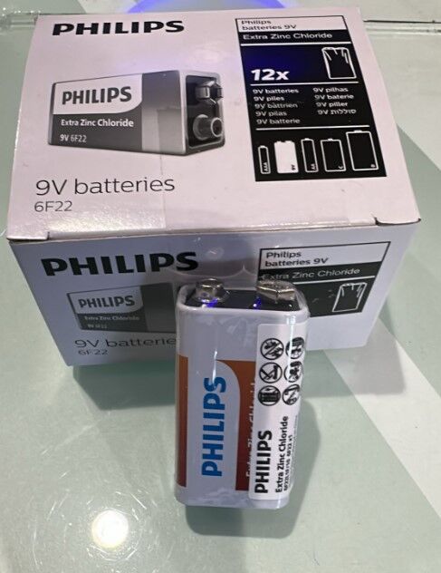 Ayt Philips Extra Zinc Çinko Chloride 6F22 9 Volt Pil 12 li Paket