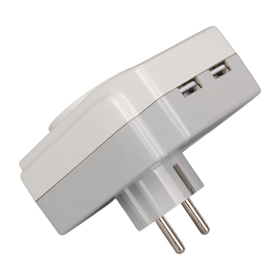 Powermaster PM-18721 16 Amper - 3680 Watt Tekli Çocuk Korumalı 2 USB'lı 1400 Joule Akım Korumalı Priz